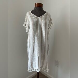 C&C California 100% Linen Striped Cover-Up (Size M) ☀️
